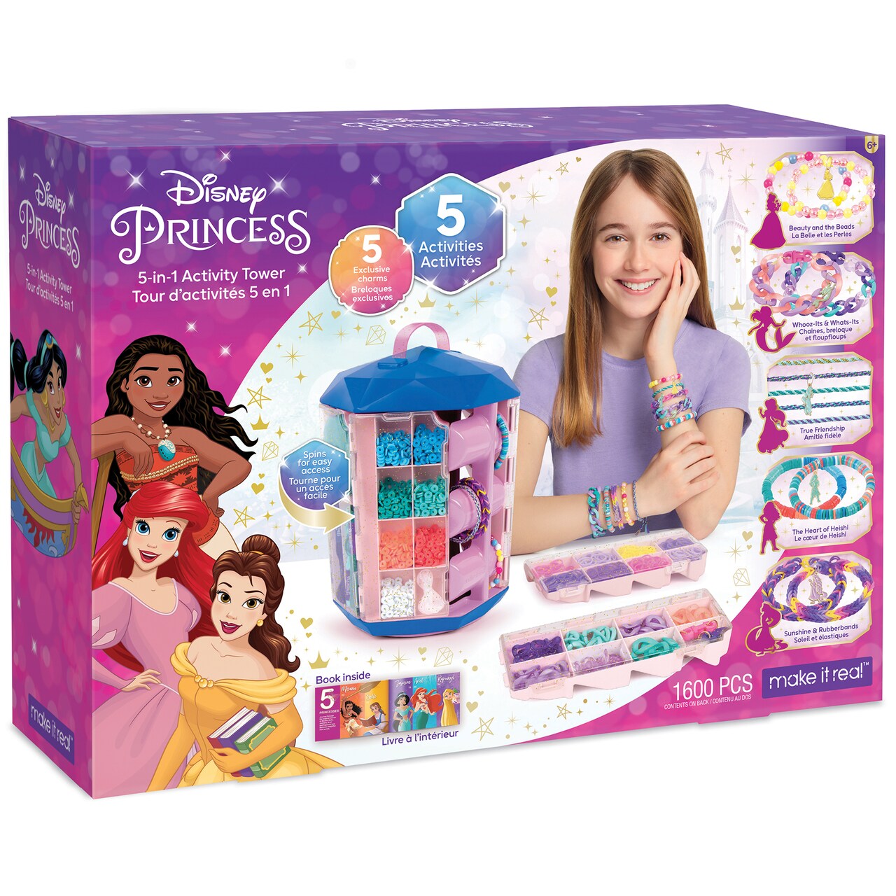 Disney Princess: 5-In-1 Activity Tower - 1600 Pieces Spinning Vertical Platform, Kids Ages 8+